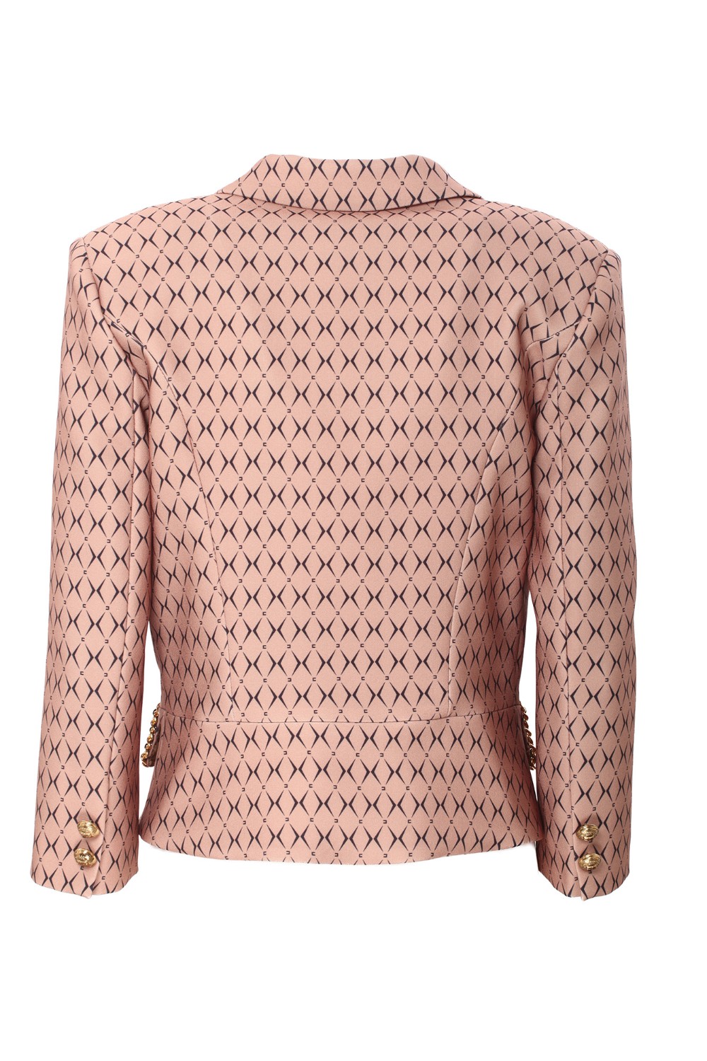 shop ELISABETTA FRANCHI  Giacca: Elisabetta Franchi giacca cropped in crêpe stretch stampa rombo con catena.
Maniche a 3/4 e chiusura a monopetto. Baschina con patte profilate da catena infilata in materiale sintetico effetto pelle.
Fodera in raso monogram.
Chiusura con gancio.
Bottoni in metallo dorato.
Composizione: 92% Poliestere, 08% Elastane.
Vestibilità: slim.
Made in Italy.. GIS8546E2-CM3 number 5081790